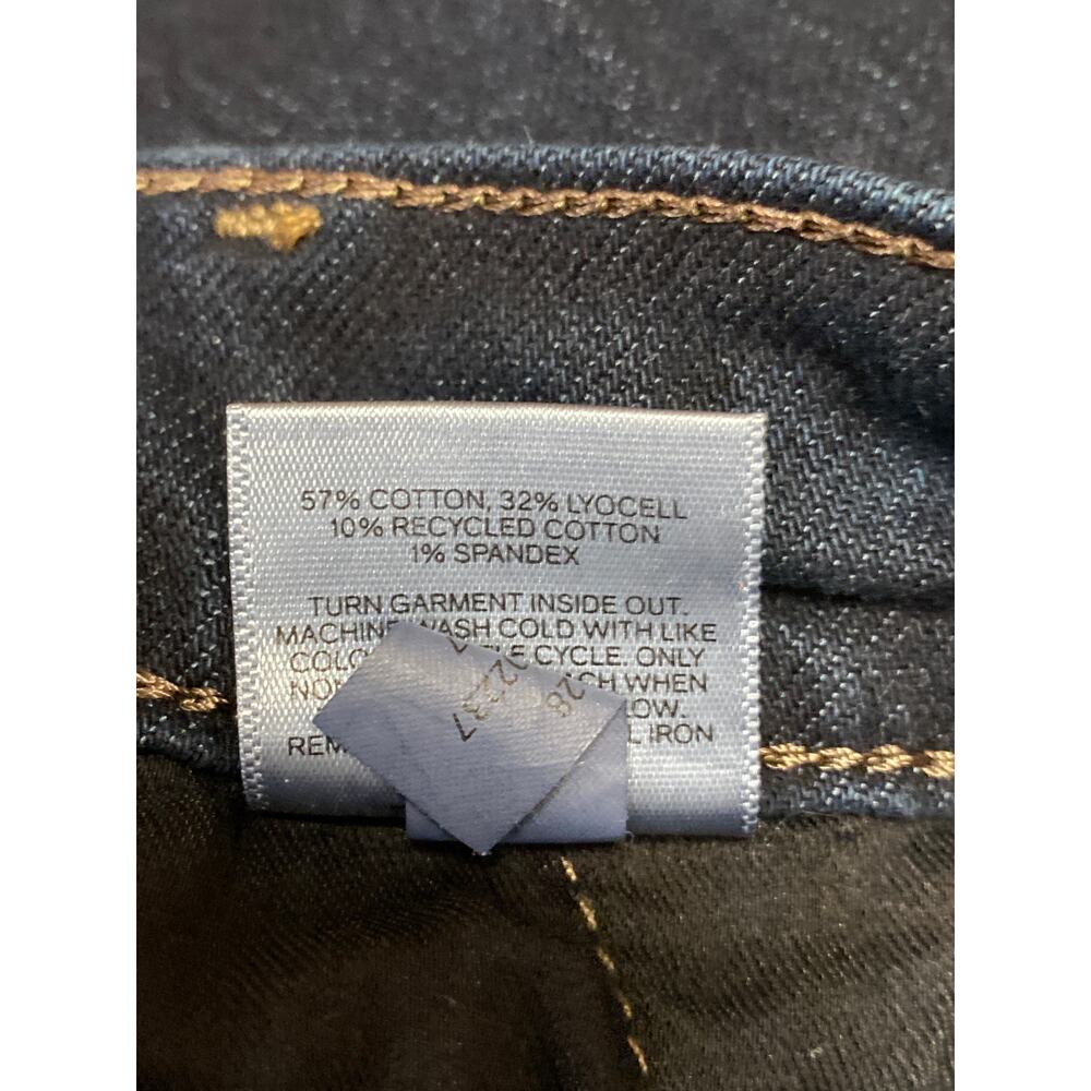 Express Blue High Waisted Front Slit Midi Cargo A-line Denim Jeans Skirt Size 12 - Picture 5 of 5